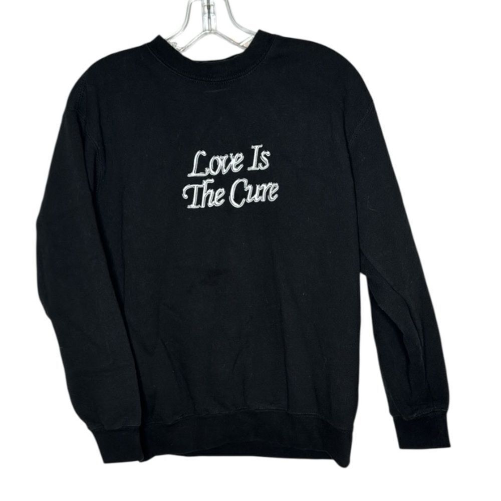 Obey “Love Is The Cure” Black Crewneck Embroidered Sweatshirt. Size Small.